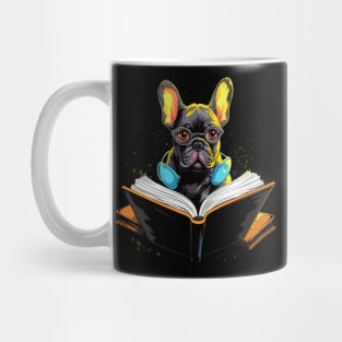 French Bulldog Reads Book Mug